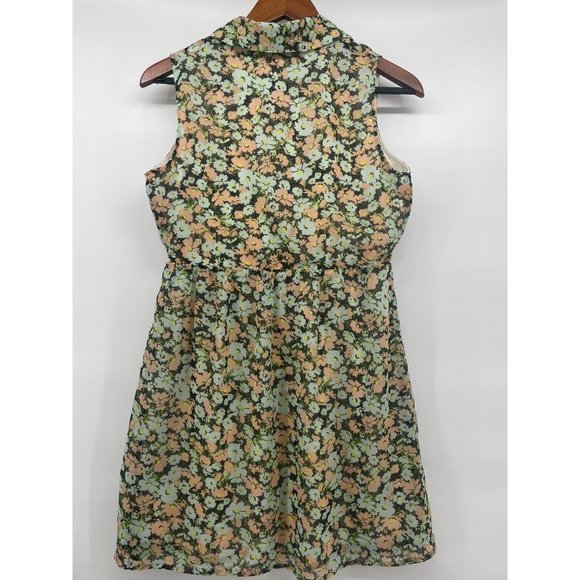 Volcom Floral Dress Sleeveless Fit Flare‎ Short Skater Collared Size S - Picture 4 of 13